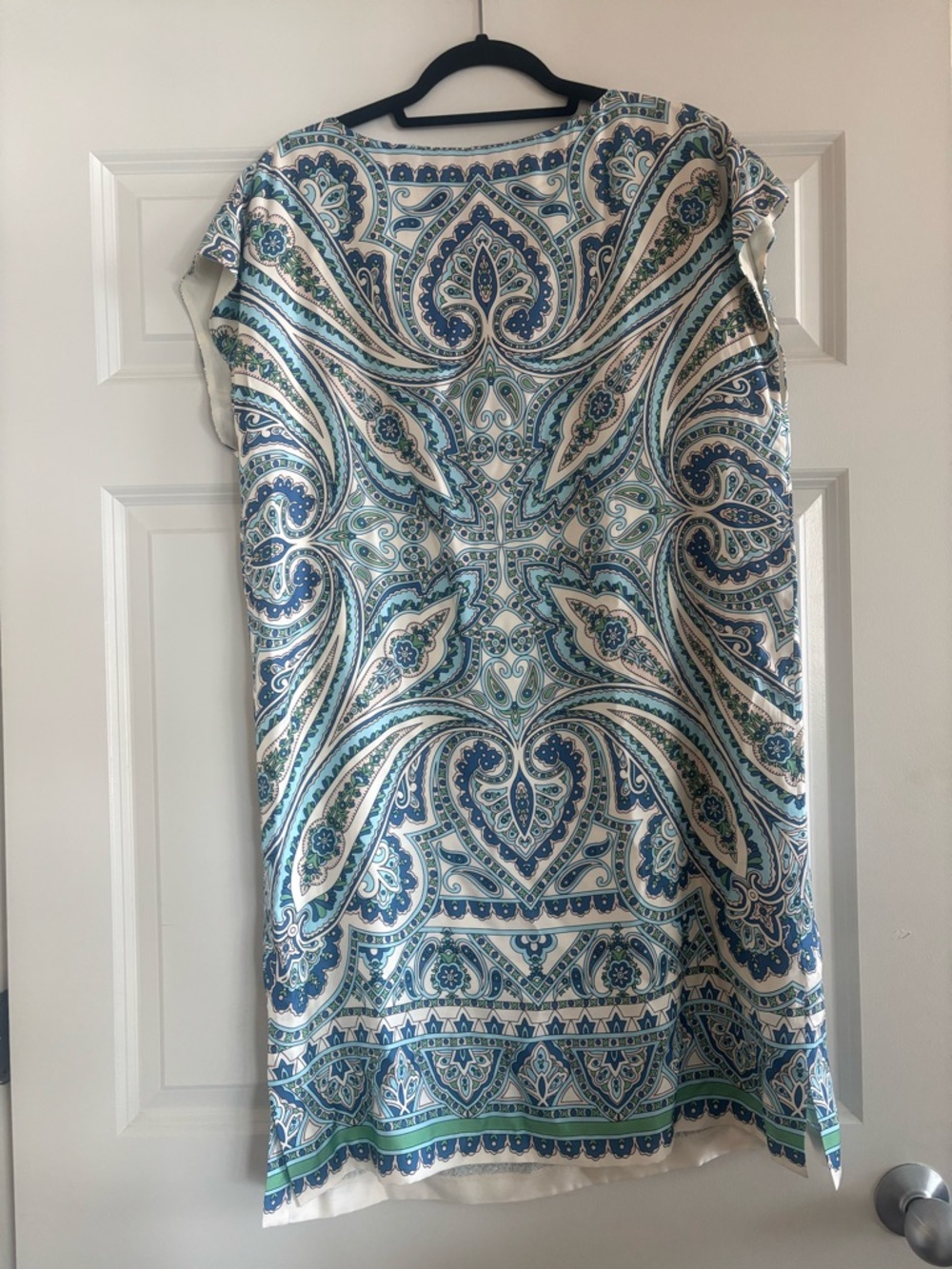 J. McLaughlin Blue, Green & White Paisley Dress